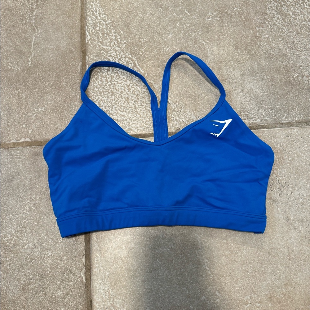 Gymshark V neck sports bra blue